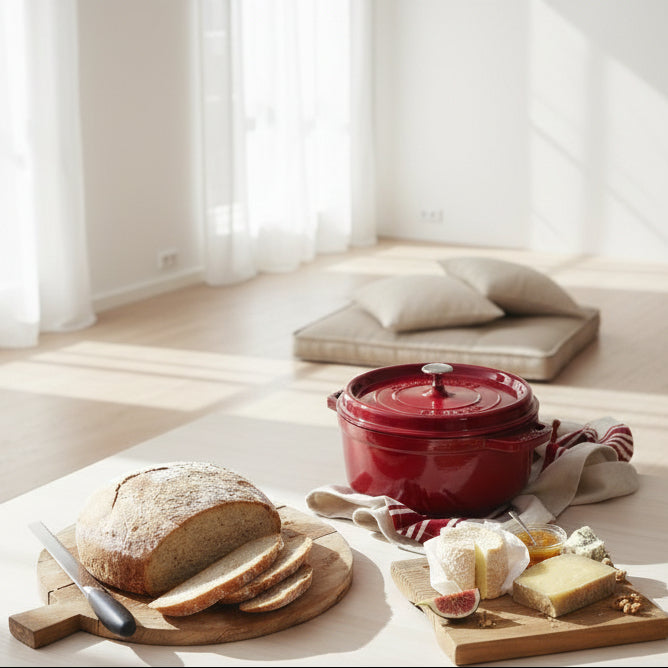 STAUB La Cocotte 3.7 L Cast Iron Round Cocotte, Cherry