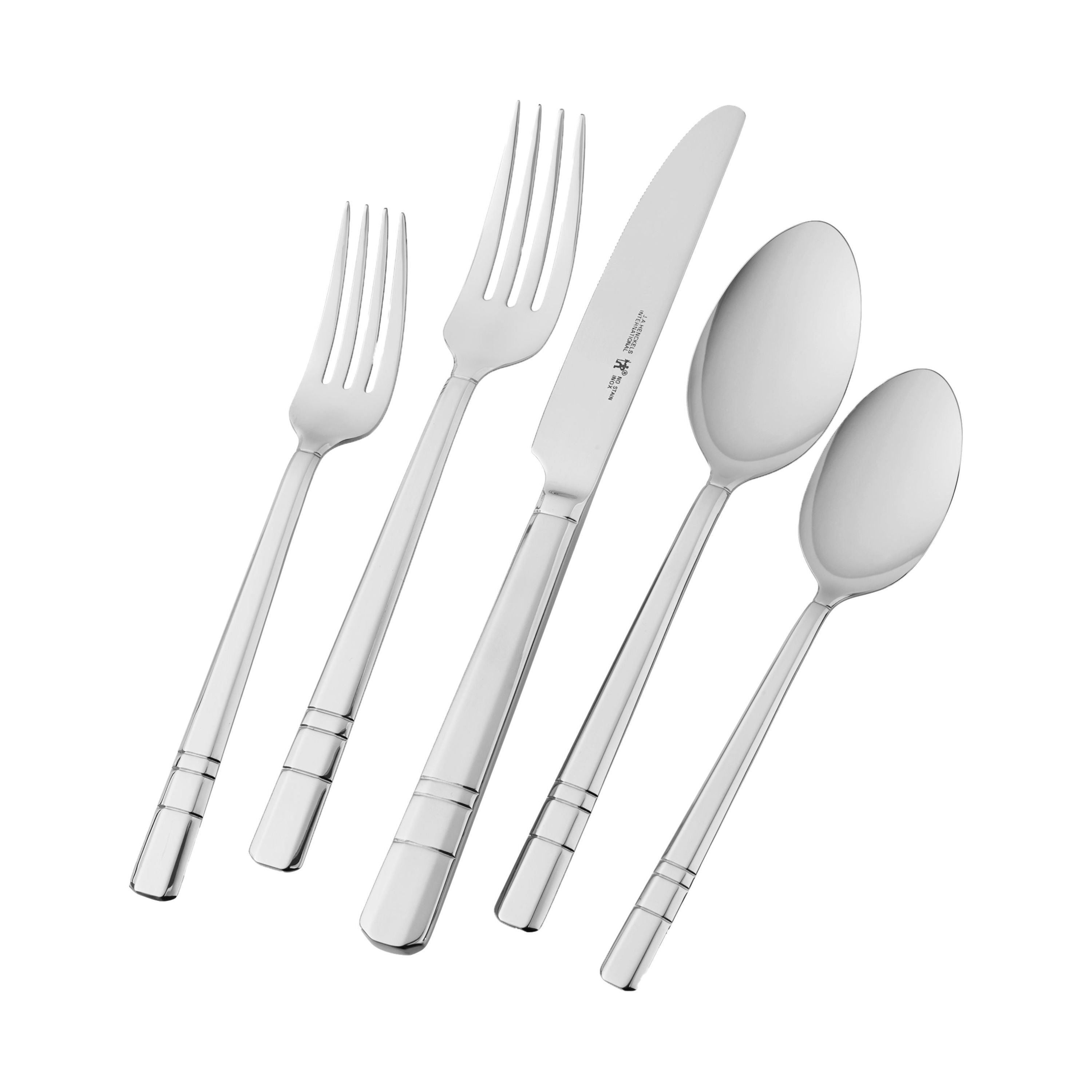 HENCKELS Madison Square 20 Piece Flatware Set Matted/Polished