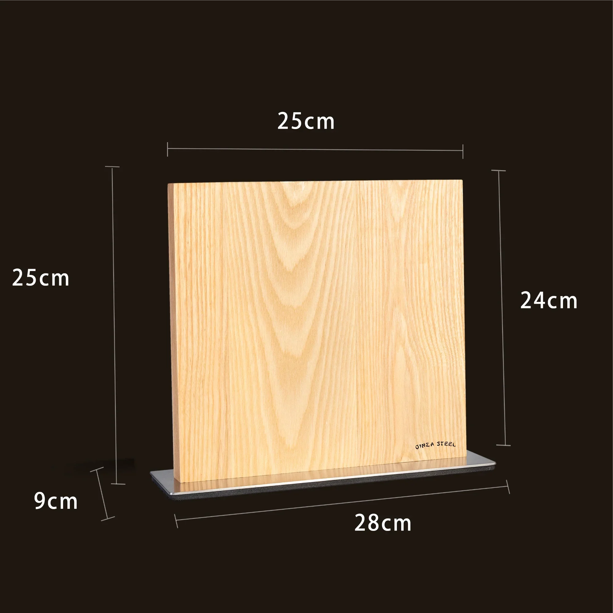 Bloc à couteaux magnétique en bois Ginza Steel